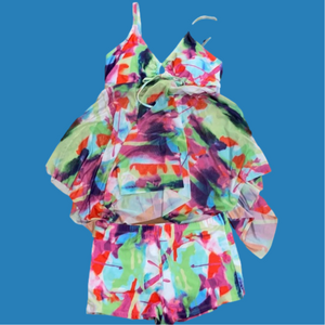 NWT colorful sheer swim suit L